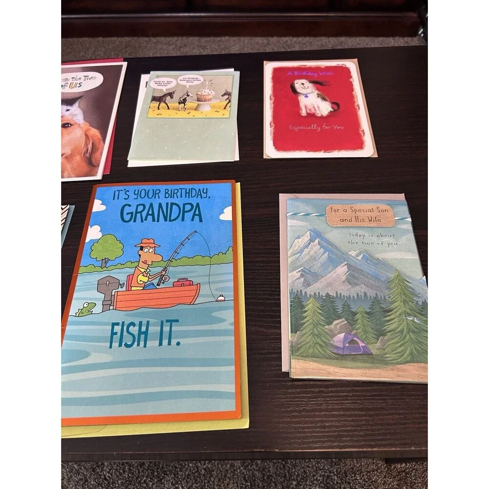 Lot of 8 New American Greetings Birthday Greeting Cards Assorted with Envelopes